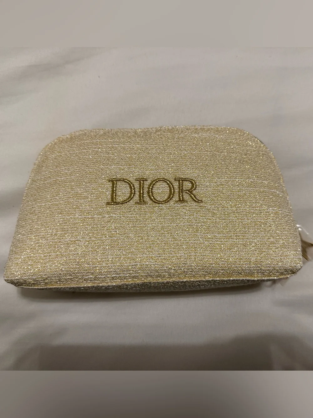 Christian Dior Beauty Makeup Cosmetic Travel Pouch Gold Star Logo
